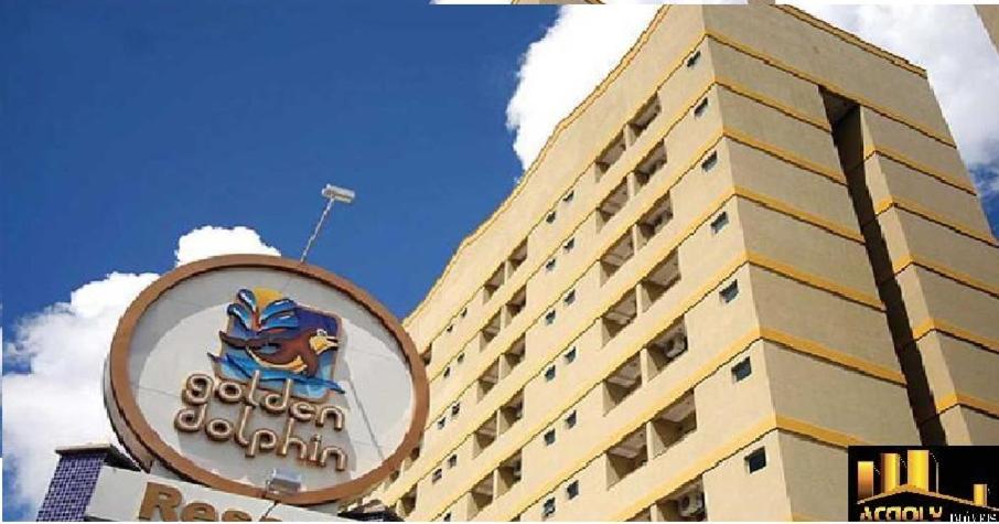 Flat Golden Dolphin Grand Hotel - Quarto E Sala Com Roupa De Cama E Banho - Piscinas 24H Caldas Novas Exterior photo